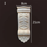 Retro Vintage Wood Carved Onlay Applique Carpenter Frame Decal Furniture Decoration Wooden Craft Decorative Door Flower Ornament