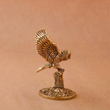 Antique Solid Brass Owl Miniature Figurines Retro Copper Animal Tea Pet Desktop Ornament Decor Crafts Animal Figurines