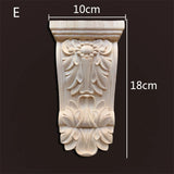 Retro Vintage Wood Carved Onlay Applique Carpenter Frame Decal Furniture Decoration Wooden Craft Decorative Door Flower Ornament