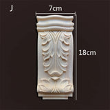 Retro Vintage Wood Carved Onlay Applique Carpenter Frame Decal Furniture Decoration Wooden Craft Decorative Door Flower Ornament