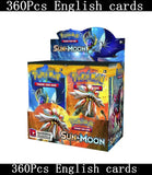 90-360Pcs English French Spanish Carta Karten Pokemon Cards Sun Moon Evolutions Booster Box Collectible Tradiner Card  for child