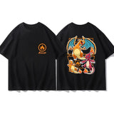 Pokémon Joint Peripheral Products Short Sleeve T-Shirt Gengar Psyduck Mewtwo Printed Men's Boys and Girls Summer New Fashion Top