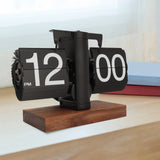 Vintage Automatic Flip Mechanical Clock Battery Powered Flip Desktop Clock Vintage Flip Clock for Home Office Room Decoration