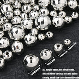 20/30/50/100pcs Vintage Disco Ball Beads Cute Silvery Reflactive Mirror Round Beads For DIY Bracelet Necklace Earrings Making