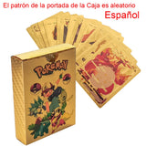 55PCS Pokemon Cards Vmax GX Gold Foil Flash Box Party Interactive Game English Spanish Colorful Game Battle Collection Card Gift
