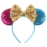 Colorful Sequins 5"Bows Mouse Ear Headbands for Adults Girls Festival Party Hair Accessories Women Girls Rainbow Hairbands