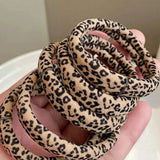 5Pcs High Elasticity Leopard Pattern Hair Scrunchies, Women Vintage Hair Tie Ponytail Holder Hair Accessories Hair Ties