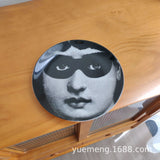 Italian Vintage Face Decorative Wall Plate For Home Bar Background Decor Handcrafted Hanging Ornament Unique Gift