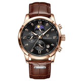 LIGE Casual Men Watch Luxury Leather Waterproof Sport Quartz Wristwatch Chronograph Military Watch for Men Relogio Masculino