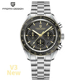 New PAGANI DESIGN Moon Men Watch Retro Luxury Quartz Watches For Men Stainless steel Sport waterproof Chronograph Man+With BOX