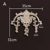 European Style Wood Applique Background Wall Decoration Floral Wood Decals for Wall  Antique Onlays Mouldings Home Decor Items