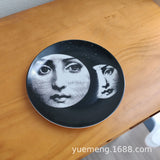 Italian Vintage Face Decorative Wall Plate For Home Bar Background Decor Handcrafted Hanging Ornament Unique Gift
