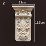 Retro Vintage Wood Carved Onlay Applique Carpenter Frame Decal Furniture Decoration Wooden Craft Decorative Door Flower Ornament