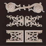 Antique Onlays Mouldings Rubber Wood Appliques for Furniture Home Decoration Wood Figurines for Decor Wood Carving Decal