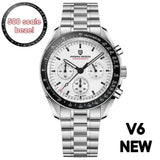 PAGANI DESIGN 2026 New Moon Men's Watch Luxury Quartz Watch For Men Chronograph AR Sapphire Waterproof VK63 Men Clock Nylon belt