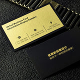 Holographic Foil Custom business card  Black card hollowing Design and Print black card stock foil silver foil cal Luxurious