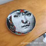 Italian Vintage Face Decorative Wall Plate For Home Bar Background Decor Handcrafted Hanging Ornament Unique Gift