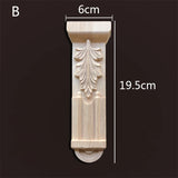 Retro Vintage Wood Carved Onlay Applique Carpenter Frame Decal Furniture Decoration Wooden Craft Decorative Door Flower Ornament