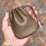 NASVA Genuine Leather  Coin Purse Men Women  Vintage Small Coin Wallet Hard Leather Money Pocket Drawstring Storage Bag