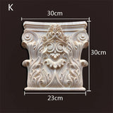 Retro Vintage Wood Carved Onlay Applique Carpenter Frame Decal Furniture Decoration Wooden Craft Decorative Door Flower Ornament