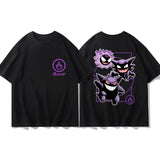 Pokémon Joint Peripheral Products Short Sleeve T-Shirt Gengar Psyduck Mewtwo Printed Men's Boys and Girls Summer New Fashion Top