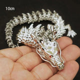 1Pcs Moveable Body Joints Antique Alloy Lucky Dragon Desktop Office Crafts 3D Dragon Statue Ornament Home Decoration Gifts
