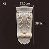 Retro Vintage Wood Carved Onlay Applique Carpenter Frame Decal Furniture Decoration Wooden Craft Decorative Door Flower Ornament