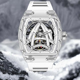 PINDU New Design Luxury Brand Men's Mechanical Watch Skeleton Mechanical Sapphire Glass Stainless Steel Waterproof Watch