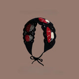 Cartoon Crochet Mushroom Hair Bands Vintage Fashion Hair Scarf For Women Flower Knit Holiday Headband Headwrap Hair Accessories