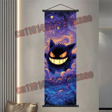 Printed Pokemon Poster, Anime Wall Artwork, Gengar Eevee Pikachu Images, Scroll Paintings, Retro Artist Home Living Room Decor