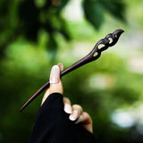 Retro Ebony Hairpin Chinese Antique Style Carved Hairpin Simple Temperament Qipao Hanfu Dished Hair Accessories for Women