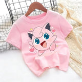 2026 Pokemons Kids T-shirt Anime Game Cartoon Cotton Boys Girl Toddler Tees Streetwear Casual Short Sleeve Childern Clothes Tops