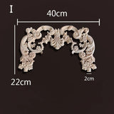 European Style Wood Applique Background Wall Decoration Floral Wood Decals for Wall  Antique Onlays Mouldings Home Decor Items