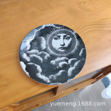 Italian Vintage Face Decorative Wall Plate For Home Bar Background Decor Handcrafted Hanging Ornament Unique Gift