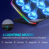 Gaming Laptop Cooling Pad with 9 Quiet Fans, Adjustable Stand for 12-17 Inch, USB Ports and Phone Holder