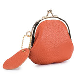 Coin Purse Kiss Lock Coin Purse for Women Large Capacity Coins Pouch Vintage Change Purse Genuine Leather Small Wallet for Women