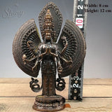 Tibetan Buddhist Eleven-Faced Thousand-Armed Avalokiteshvara Bodhisattva Bronze Statue for Home Worship Display