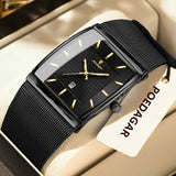 POEDAGAR Top Luxury Men Wristwatch Waterproof Luminous Stainless Steel Mesh Date Man Watch Fashion Business Quartz Men's Watches