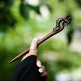 Retro Ebony Hairpin Chinese Antique Style Carved Hairpin Simple Temperament Qipao Hanfu Dished Hair Accessories for Women