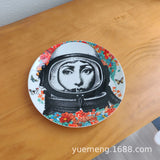 Italian Vintage Face Decorative Wall Plate For Home Bar Background Decor Handcrafted Hanging Ornament Unique Gift