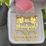 Custom Crown Butterfly Name Necklace Bracelet for Women Jewelry Stainles Steel Gold Color Nameplate Kids Set Best Gifts
