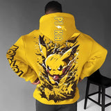 Men's New  Autumn/Winter New Pokémon Game Pikachu Printed Hoodie Men's and Women's  Harajuku Large Size Casual Trend Sweater Top