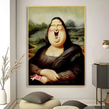 Funny Mona Lisa Poster Poster Art Print Bar Living Room Furniture Decor