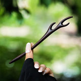Retro Ebony Hairpin Chinese Antique Style Carved Hairpin Simple Temperament Qipao Hanfu Dished Hair Accessories for Women