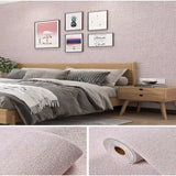 50cmX10/2.8m Linen 3D Foam Self-adhesive PVC Solid Color Thickened Waterproof Background Wall Renovation Wallpaper Wall Stickers
