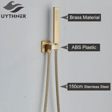 Uythner Handshower Head 150cm Stainless Steel Shower Hose Shower Faucet Sprayer Head Wall Mounted Faucet Accessories