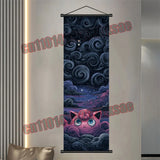 Printed Pokemon Poster, Anime Wall Artwork, Gengar Eevee Pikachu Images, Scroll Paintings, Retro Artist Home Living Room Decor