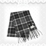 Y2k Aesthetic Vintage Cat Embroidery Kawaii Women Neckerchief Japanese Plaid Cute Cat Scarves 2026 Winter Harajuku Scarf Femme