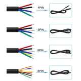 4pin 4 core 1m 2m 6m Male to Female cable Car DVR Camera Extension connector HD Monitor Vehicle Rear View Camera copper Wire t1