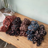 Floral Autumn Winter Cotton Linen Scarf Keep Warm Square Pleated Printed Scarf Luxury Brand Designer Vintage Shawl Wrap